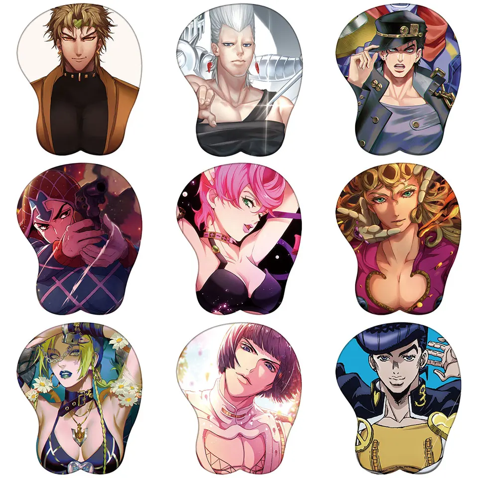 Anime joJo 3D Silikone MousePad Dio Giorno Bruno Joutarou Jolyne Sexy 3D náramok myši myš Hentai 3d