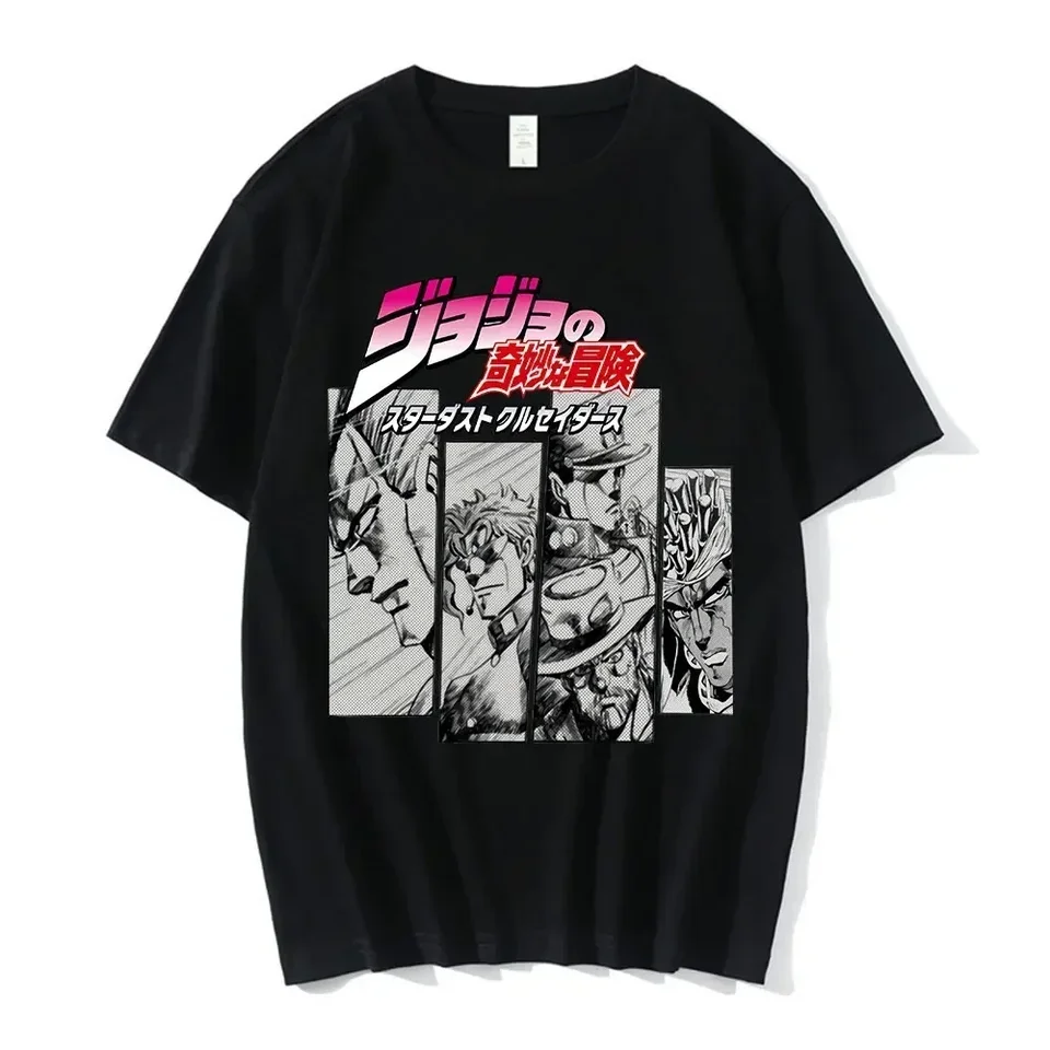 Anime jojo bizarné dobrodružstvo Grafické mužské tričko Dámske módne krátke rukávy Topy Tops Cotton Nadimage Streetwear