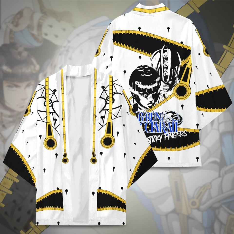 Anime Jojo's Bizarre Adventure Kira Yoshikage Haori Kimono Cosplay Costume Cour Tirl
