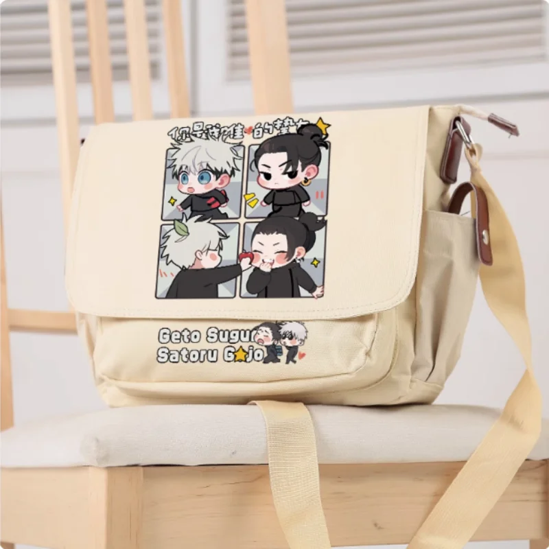 Anime jujutsu kaisen geto Suguru Satoru gojo karikatúra taška módny voľný čas tínedžeri Crossbody Student Messenger kabelka B1839