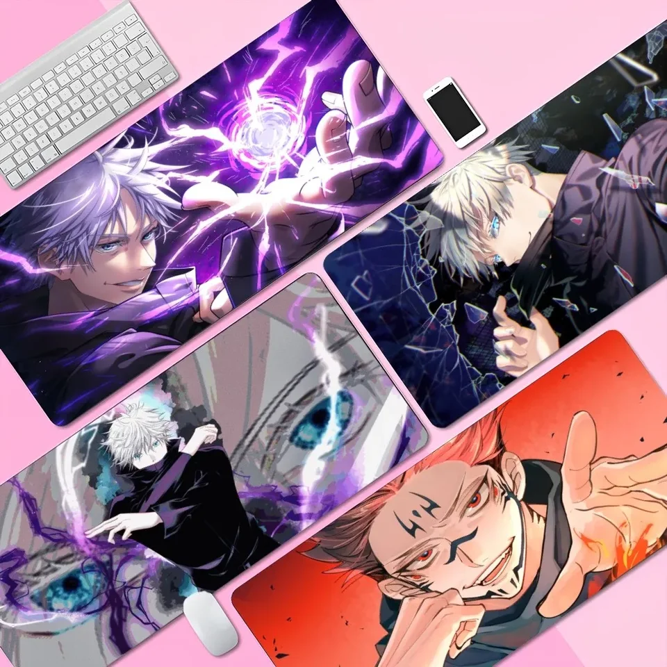 Anime jujutsu kaisen gojo salu vlastný pokožka karikatúra Anime hracie podložky Mouse Keyboard Mouse Mouse Desk Desk Mat Príslušenstvo pre spálňu