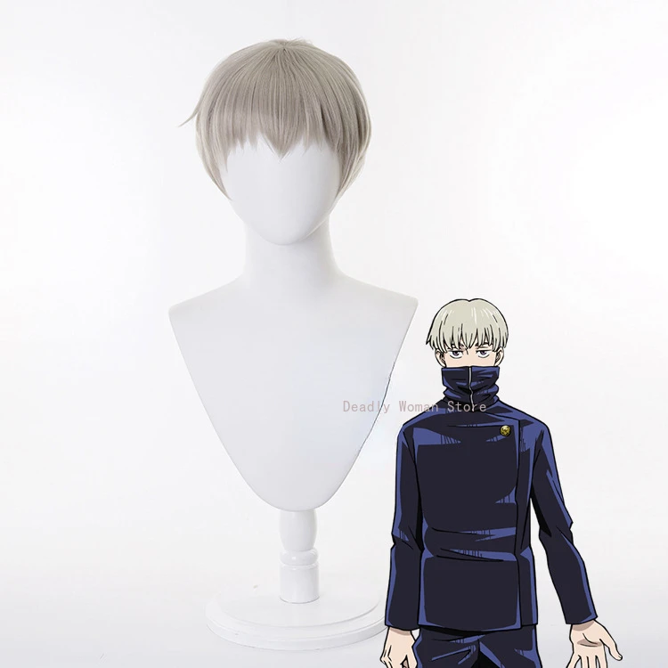 Anime jujutsu kaisen inumaki toge cosplay parochňa 28 cm s krátkymi vlasmi odolné voči syntetickým parochňou