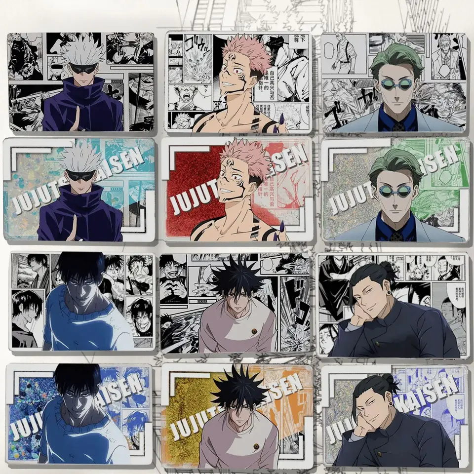 Anime jujutsu kaisen Satoru go geto Suguru fushiguro megumi akrylové Quicksand Mahjong Card Card Brick Ornament Dekorácia vianočné darček