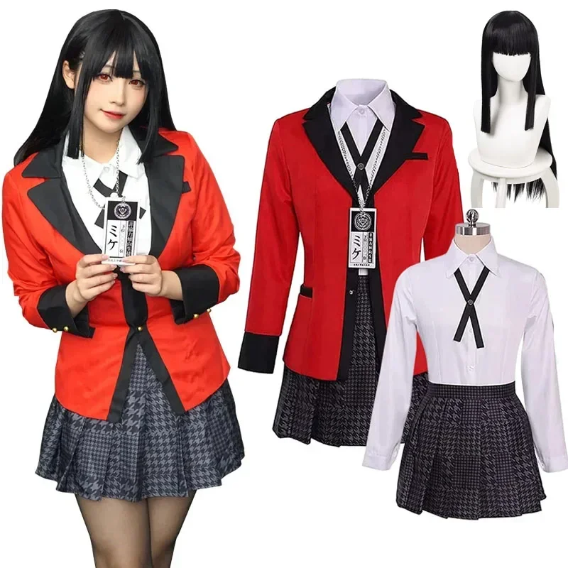 Anime Kakegurui Jabami Yumeko Cosplay kostým Halloween Sayaka Kompulzívny hráč japonská škola dievčatá JK Uniform Halloween Cos