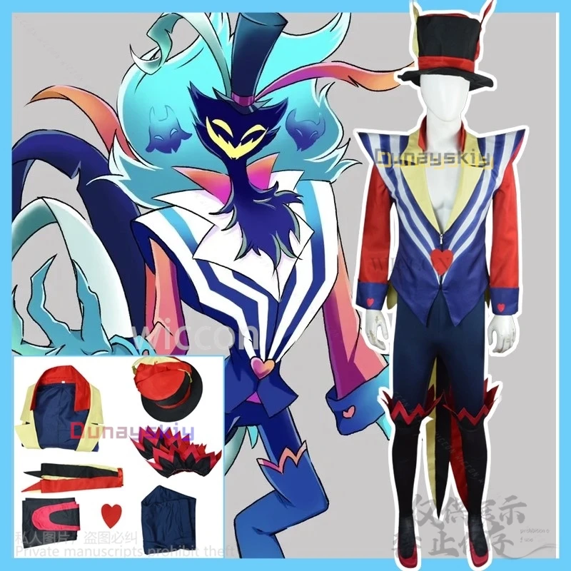 Anime karikatúra helluva cosplay ozzie kostýmy klobúk uniforma pre muža žena Halloween vianočné roliplay boos oblek prispôsobený
