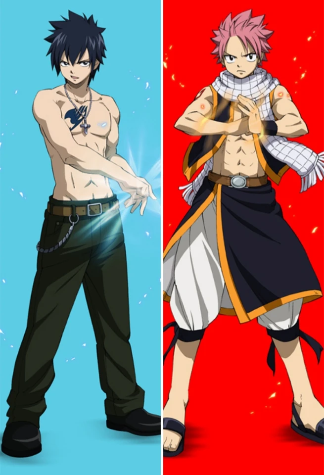 Anime karikatúry éterické • Natsu • Dragneel Gray Fullbuster Cosplay dakimakura vankúš