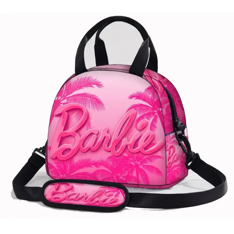 Anime kawaii karikatúra Barbie Barbie Barbie Tlačená detská taška na rameno obed prenosná karikatúra obedová taška pre krížové tela Detské darčeky