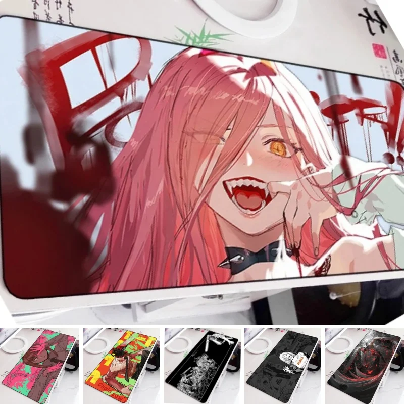 Anime Kawaii Mouse Pad Cartoon Chainsaw Man PC PC Deskmat Gaming MousePad Gumber Mat