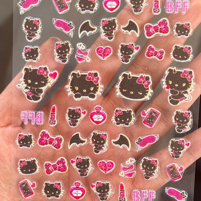 Anime kawaii y2k Hello Kitty Dievčatá na nechtové nálepky na nechty Cartoon Retro Women My Melody Hangyodon Cinnamoroll Sanriod Sticker