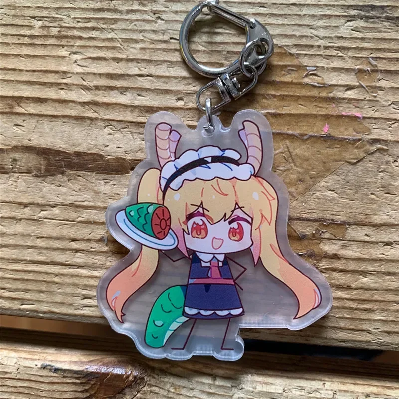 Anime Keychain Tohru Kobayashi Acryl Acryl Keyring Strap Figing Figing Accessories 6 cm