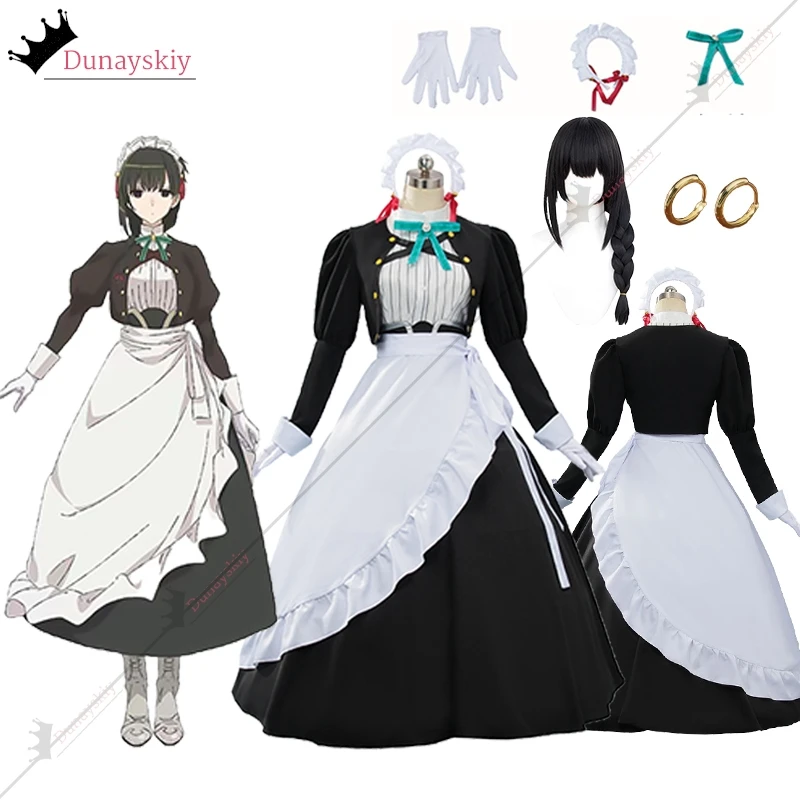Anime kimi wa meido-sama cosplay yuki yokoya cos kostým čiernobiele šaty xue slúžky s parochňou na vlasy