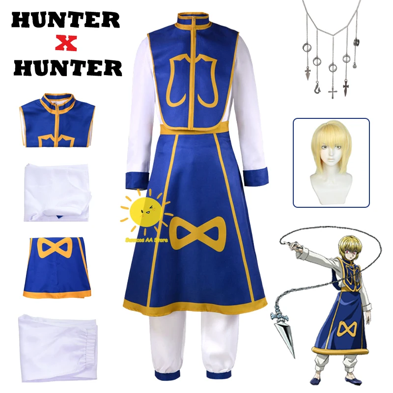 Anime kurapika cosplay lovec x hunter cosplay kostýmy Kurapika Uniforma parochne reťazce reťazce halloween karneval cos men