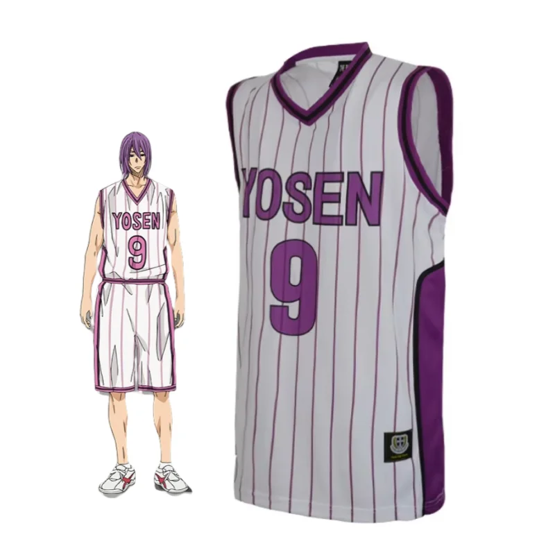 Anime Kuroko no Basuke Yosen Murasakibara atsushi 9 # Himuro Tatsuya # 12 kostým basketbalu Jersey Cosplay Uniforma Singlet Tirla