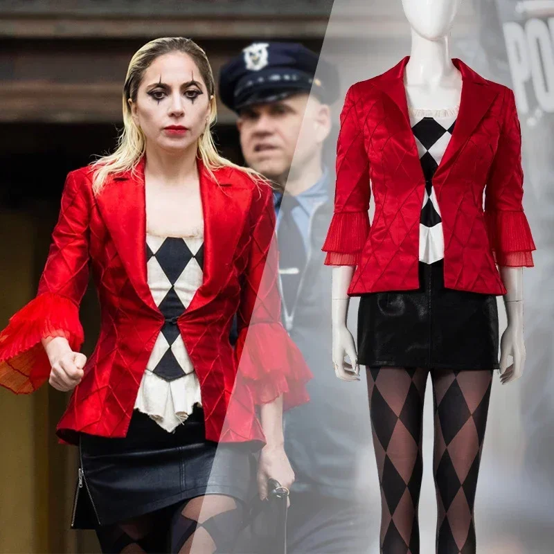 Anime Lady Jocer Ženy Clown Gaga Cosplay kostým Harley outfit Ženy 2024 Nový film Halloween Canarval Cosplay obleky
