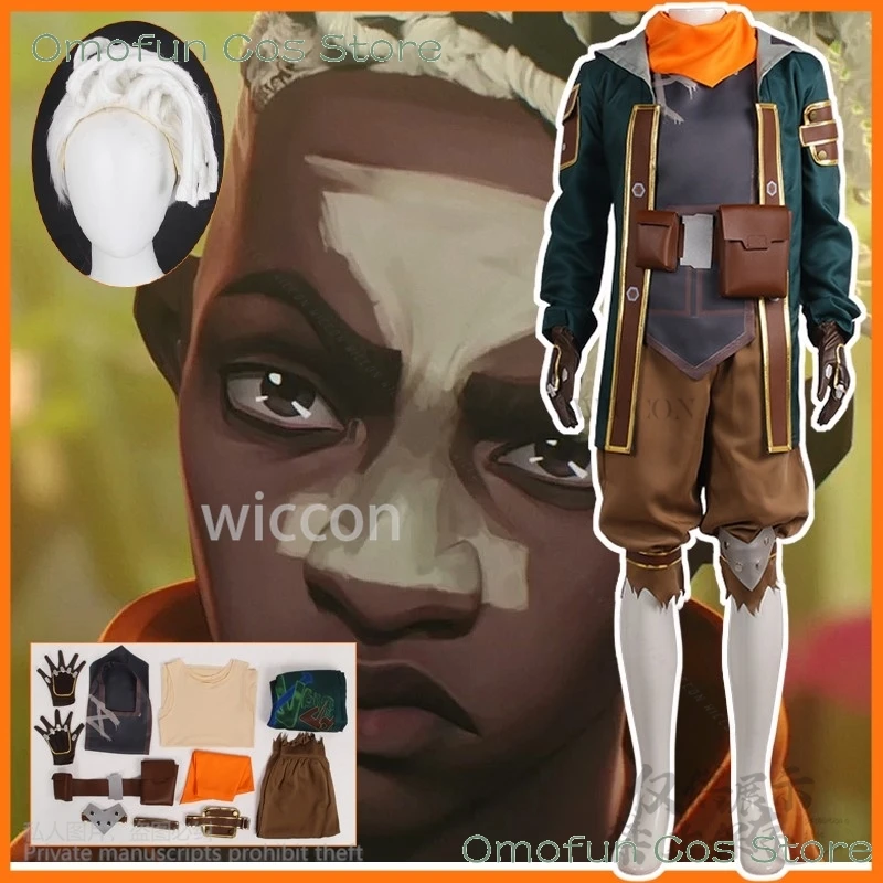Anime lol Arcane Game cosplay ekko kostýmy bunda nohavice Uniforma parochňa Plná súprava pre muža žena Halloween vianočný outfit Prispôsobený