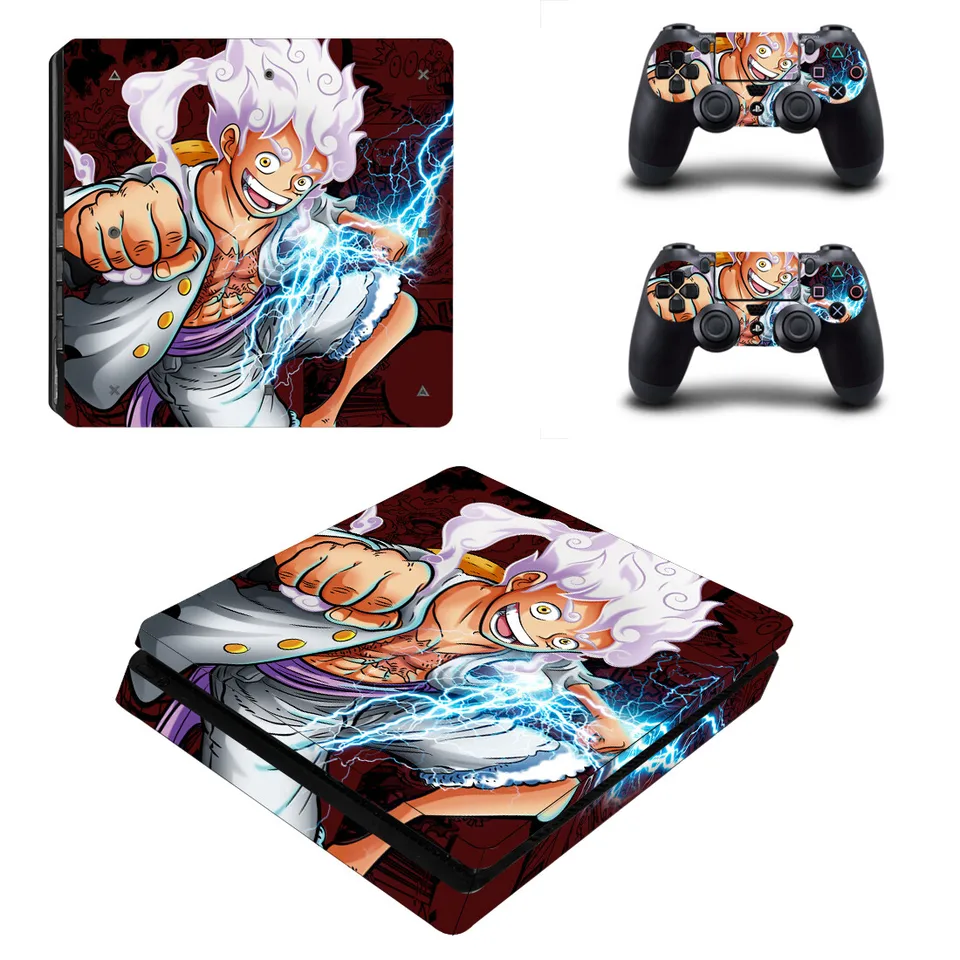 Anime Luffy Gear 5 PS4 Slim Skin Sticker Cover Cover Chráni pre konzolu a kožu ovládača vinyl