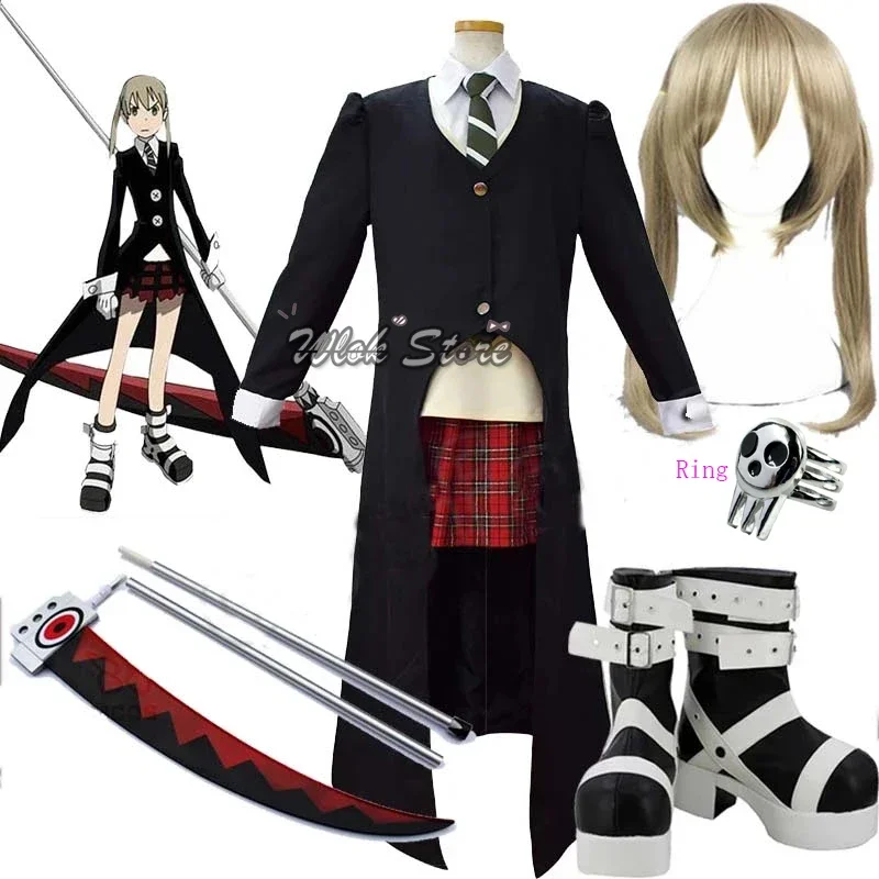 Anime maka albarn cosplay kostým parochňou Dievčatá Halloween Party Carnival Roleplay Uniform Suit Syntetické vlasové topánky topánky PA69