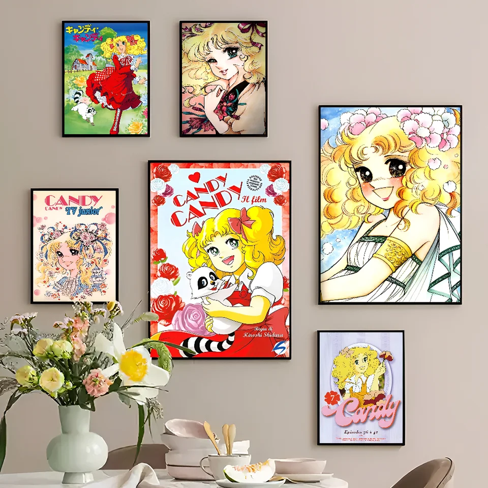 Anime manga cukrovinky Self-pasívny umelecký plagát s nálepkou DIY izba