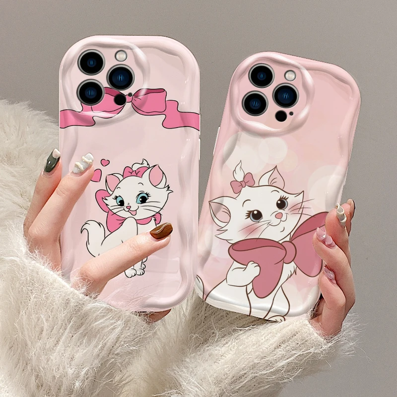 Anime Marie Cat Pink roztomilá pre Apple iPhone 15 14 13 12 11 xs xr x pro Max Plus vlna olejový chrbát Puzdro