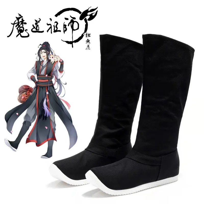 Anime mo dao shi lan wangji wei wuxian cosplay topánky Men ženy unisex čínsky tradičný štýl hanfu retro tkaniny topánky