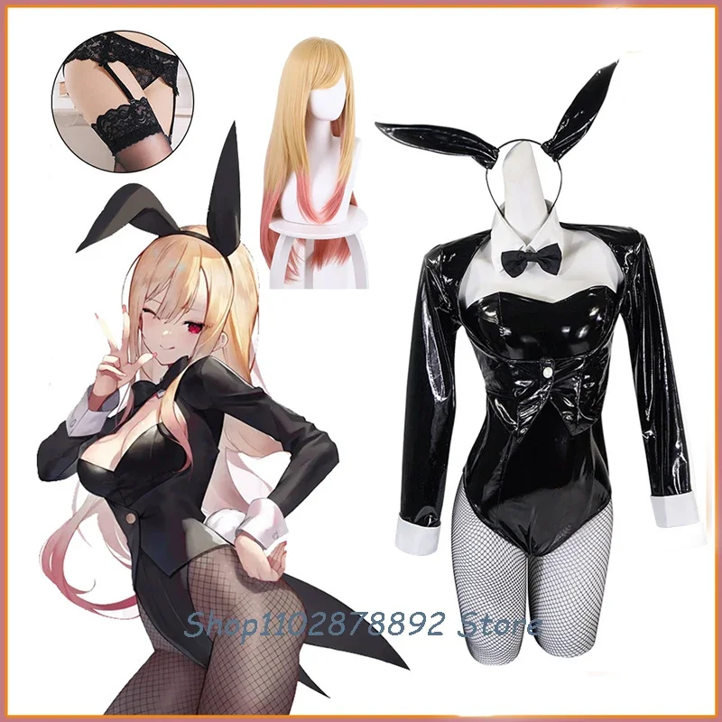 Anime moje šaty marin kitagawa zajačik dievča kombinézy cosplay kostým sexy oblek králičí uši čelenka dievčat dám