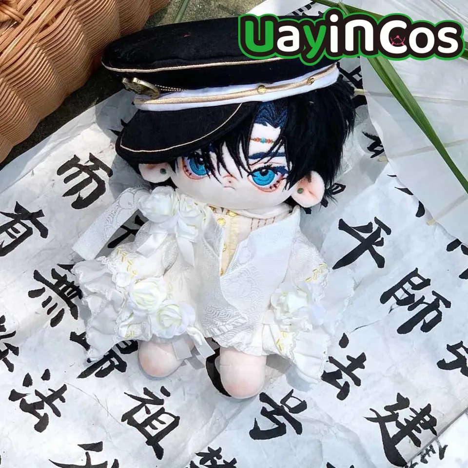 Anime Monster Cang Ji Blue Eyes Guy Boy Plnené 20 cm roztomilé plyšové vaty Plyšové vankúšové vankúše Doll Body rozkošná hračka pre deti darčeky