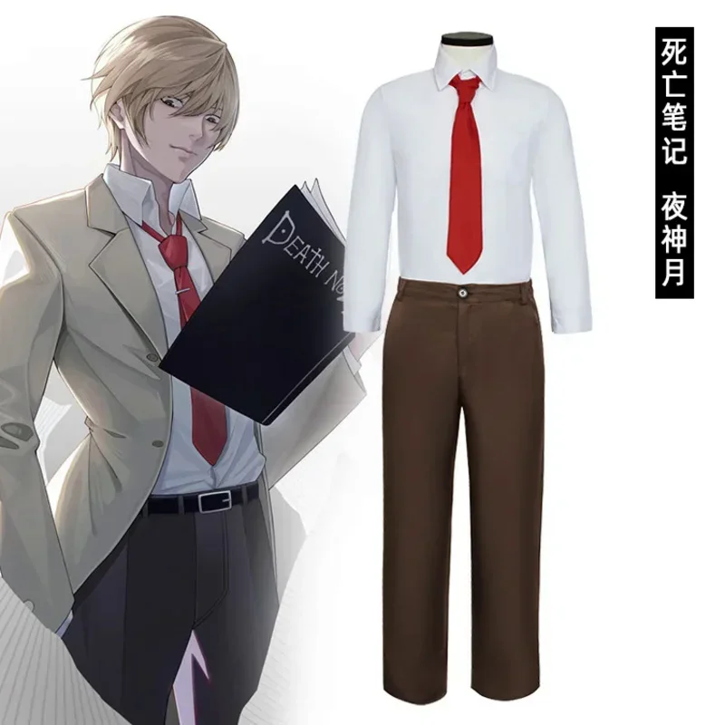 Anime muži Death Note Note Cosplay kostýmy Ženy Yagami Light School Uniforma roy hrania kostýmy Coty nohavice obleky o