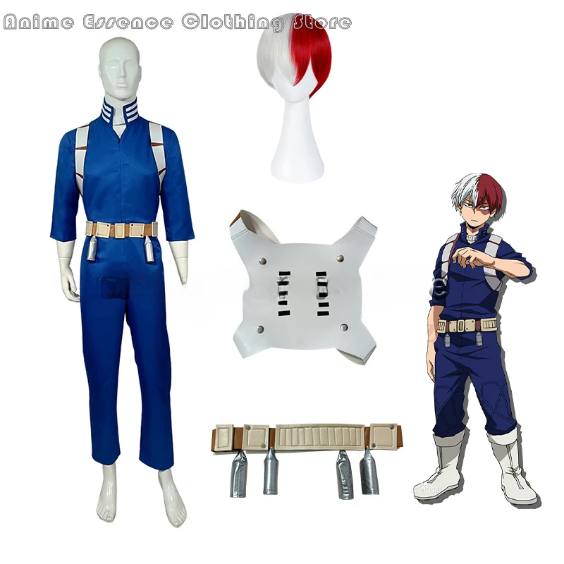 Anime My Hero Academia Todoroki Shotto Cosplay kostým pre ženy Halloween Boku No Hero Academia Todoroki Top Pants Belt Wig