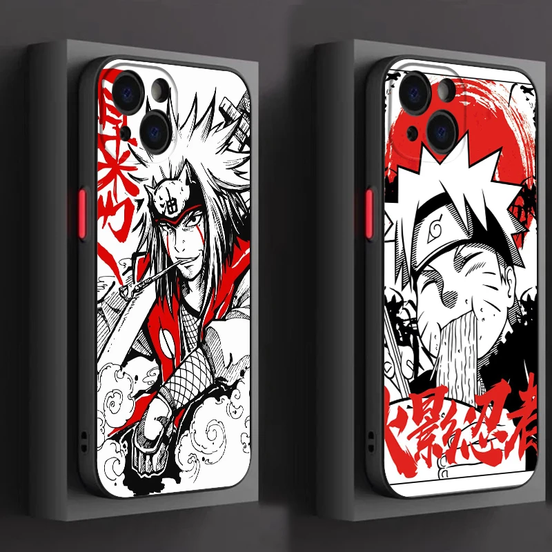 Anime N-Narutos Boy pre iPhone 15 14 13 12 Mini 11 XS Pro Max x xr 8 7 6 Plus matný priesvitný kryt telefónu