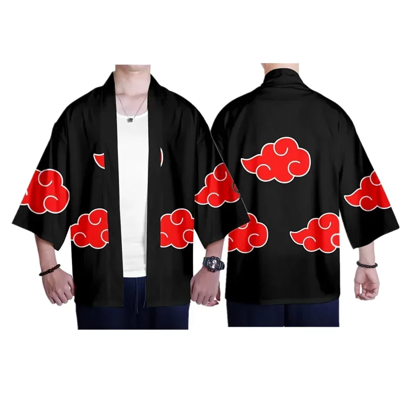 Anime ninja dospelých červených cloud akusuki kimono cloak cosplay 3D digitálna tlač pyžamy kardigan rúcho chránené slnečné odevy