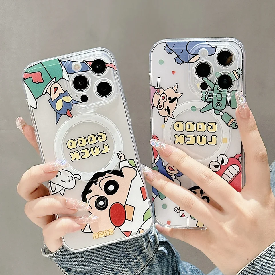 Anime Noharas Shinnoses Magsafe magnetický telefón pre iPhone 16 15 14 13 12 11 8 7 Plus Pro Max x XR XSMAX Soft Clear Cover