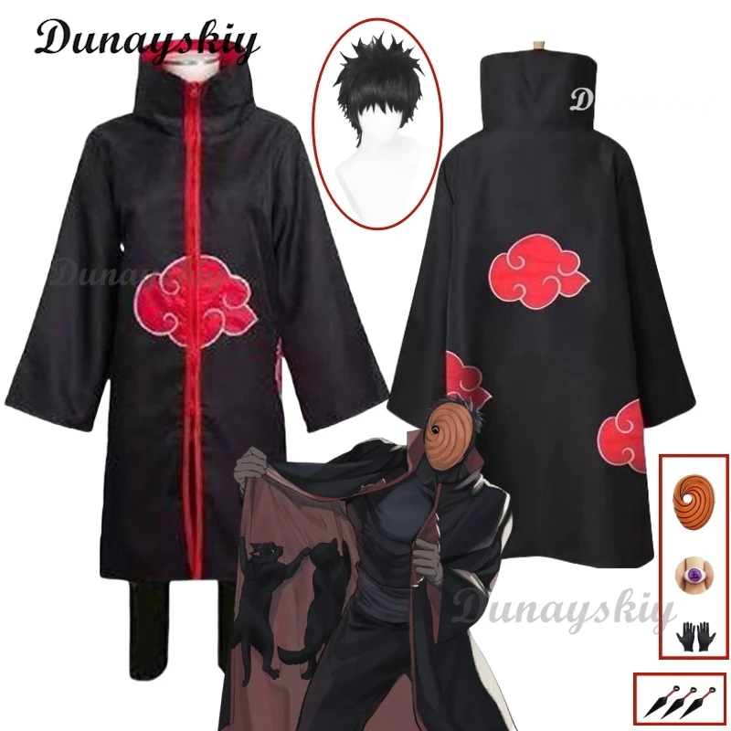 Anime Obito Cosplay kostým pre chlapcov Maska Obito Mask karneval Halloween kostým deti Dospelý výška vhodná výška 135 cm-185 cm