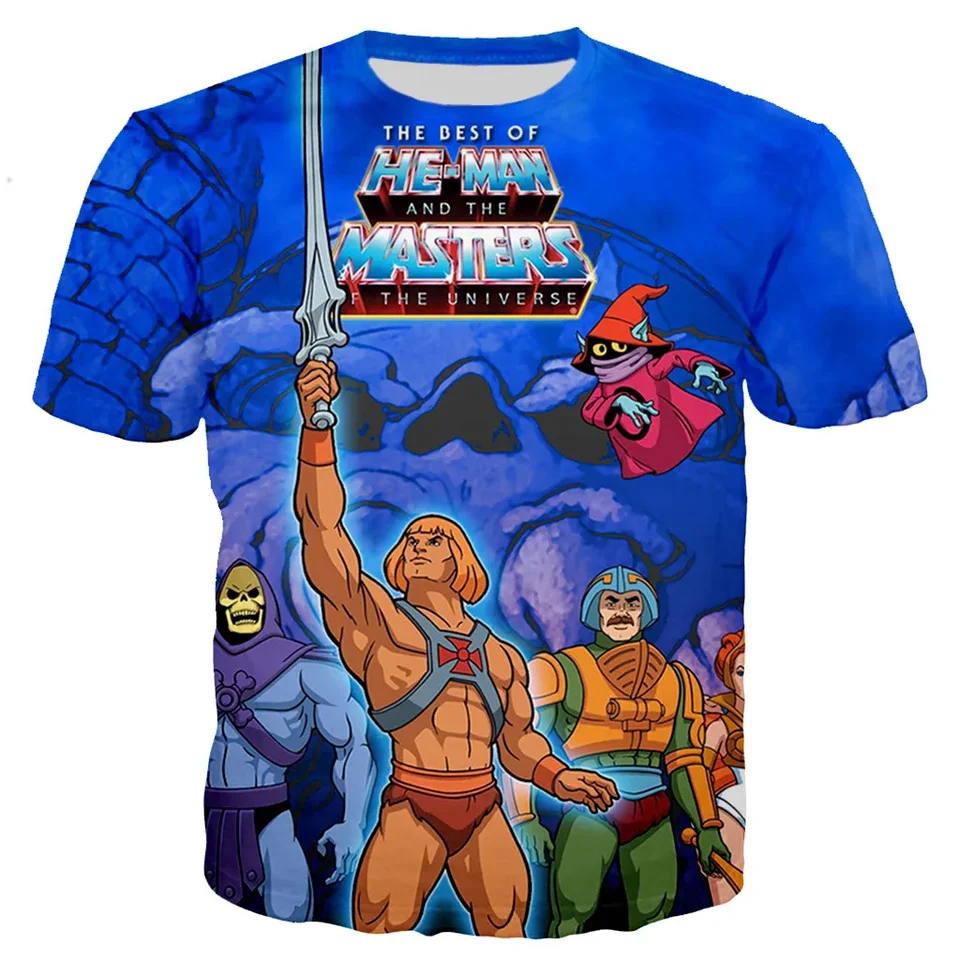 Anime on Man a Masters of the Universe 3D tlač Tričká Men Dámske košeľa nadmerne nadmerne