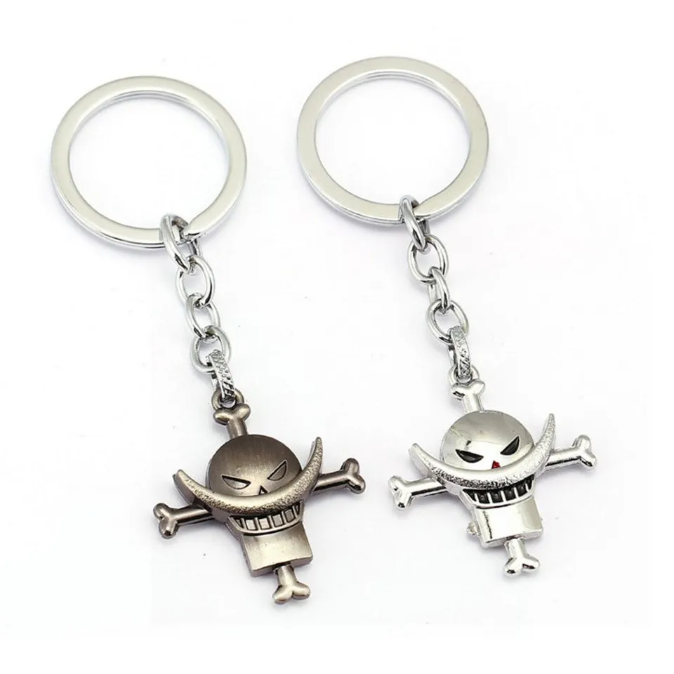 Anime One Piece Keyrings Edward Newgate White Beard Keyrings postava Model detské hračky Darčekové kovové kľúče prívesky