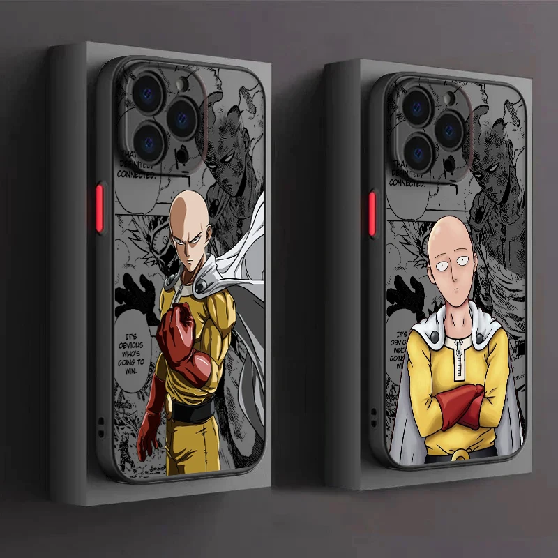 Anime One Punch Man Comics Frosted Tripment pre Apple iPhone 15 14 13 12 11 xs xr x 8 7 SE Pro Max Plus Mini Soft Pase Case