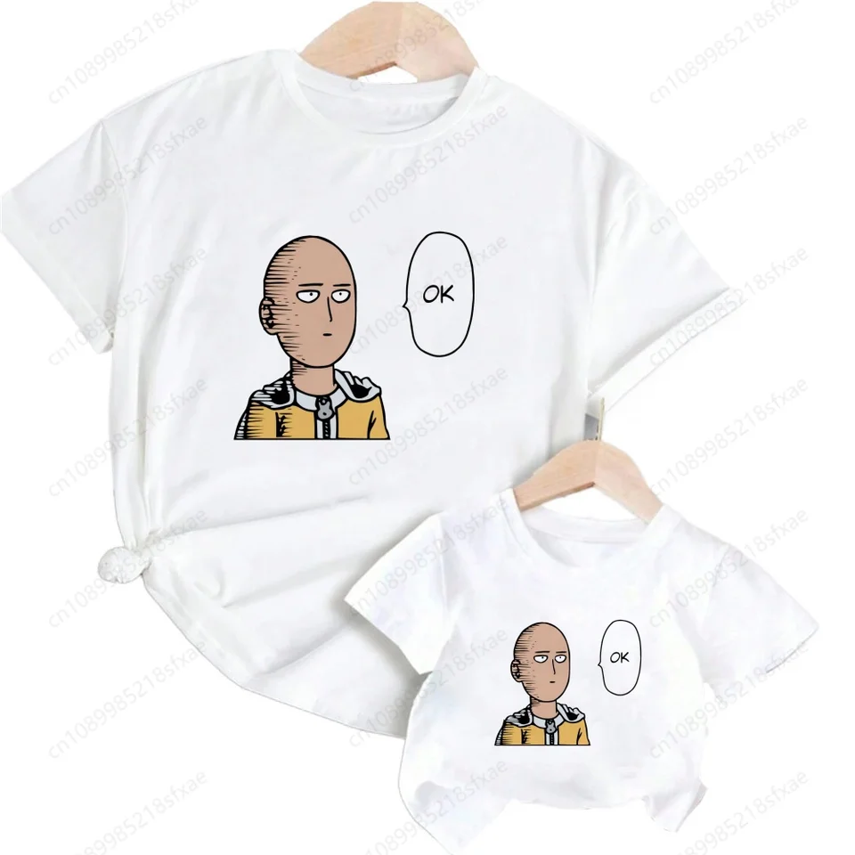 Anime One Punch Man Genos Saitama Sensei Boys T košeľa letné deti Tričko pre chlapec dievčatko Tops Tops Family Treshing Shirts