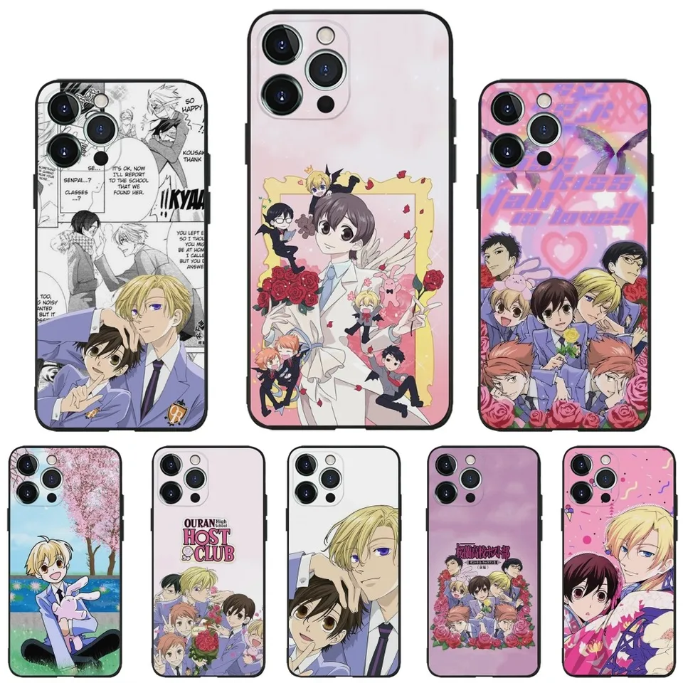 Anime Ouran High School Host Club Telefon Pase pre iPhone 15,14,13,12,11, plus, pro Max, XS, X, XR, SE, MINI, 8,7 mäkkých silikónových čiernych čiernych