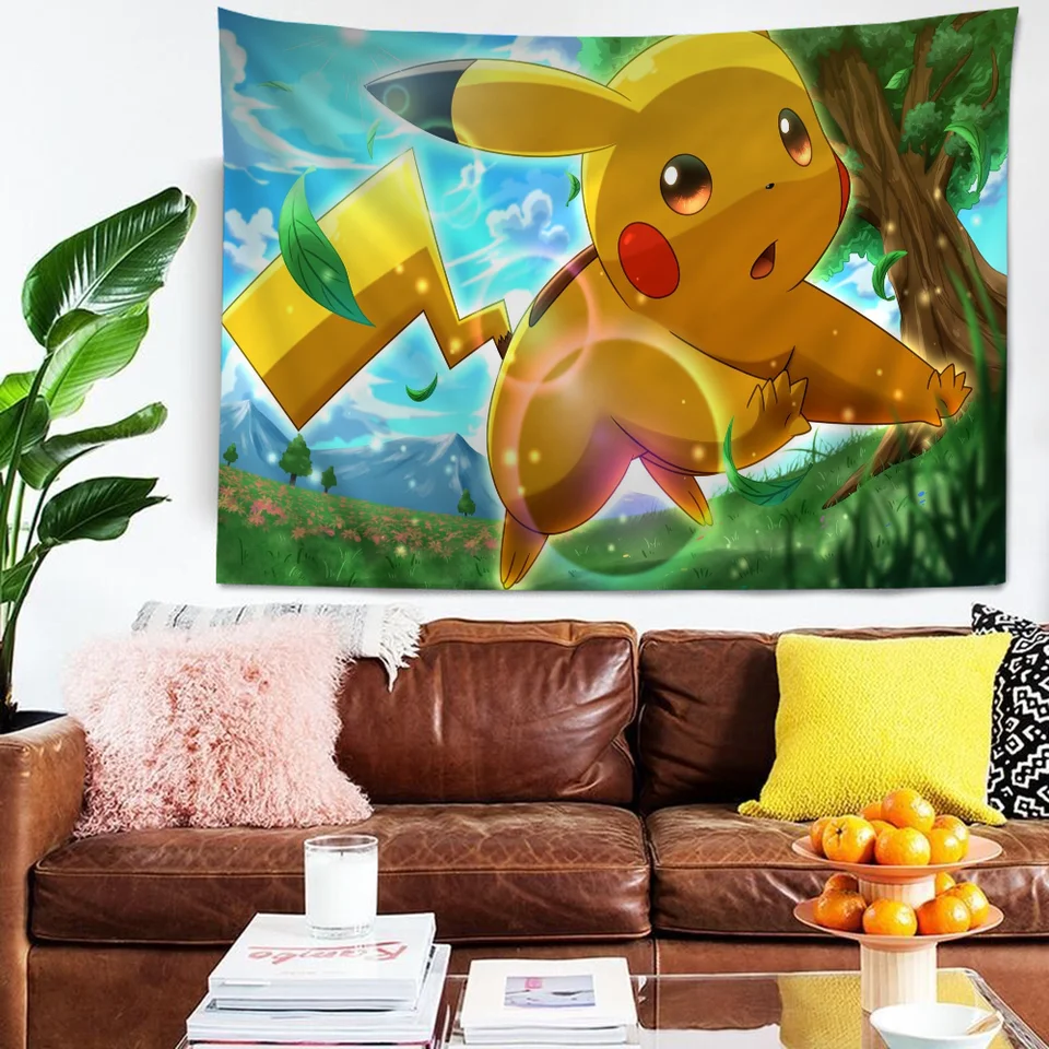 Anime p-Pokemons p-p-pikachu závesný bohémsky tapiséria závesný tarot hippie nástenné koberce DOM DOM DEOCON