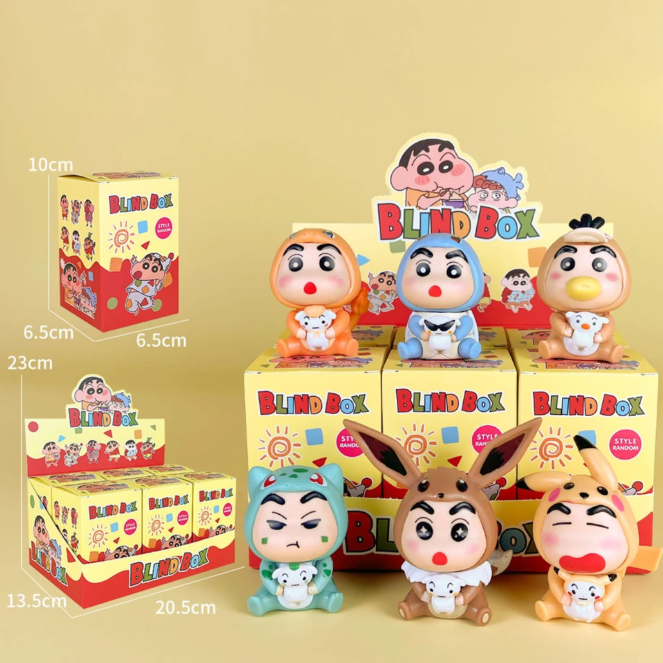 Anime pastelka Shin-chan Blind Box Cos Pikachu slepá taška Zbierka bábik Model figuľa s prekvapením tajomstvo box Lucky taška darček