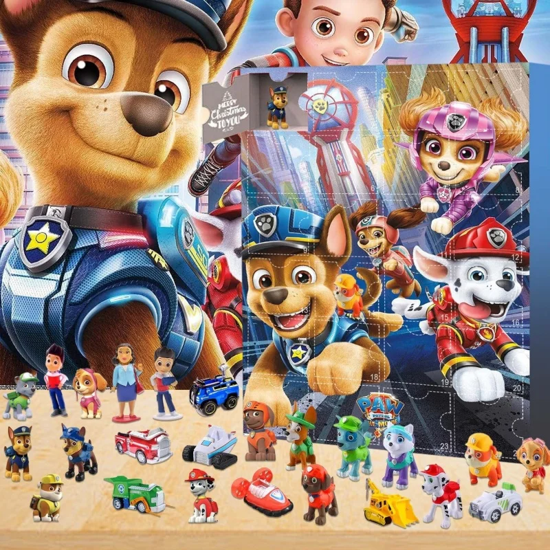Anime Paw Patro Dog Calendar Box Advent s figúrmi Halloween Countdown Hračky Zberateľné vianočný darček pre detské hračky Hot Hot Hot