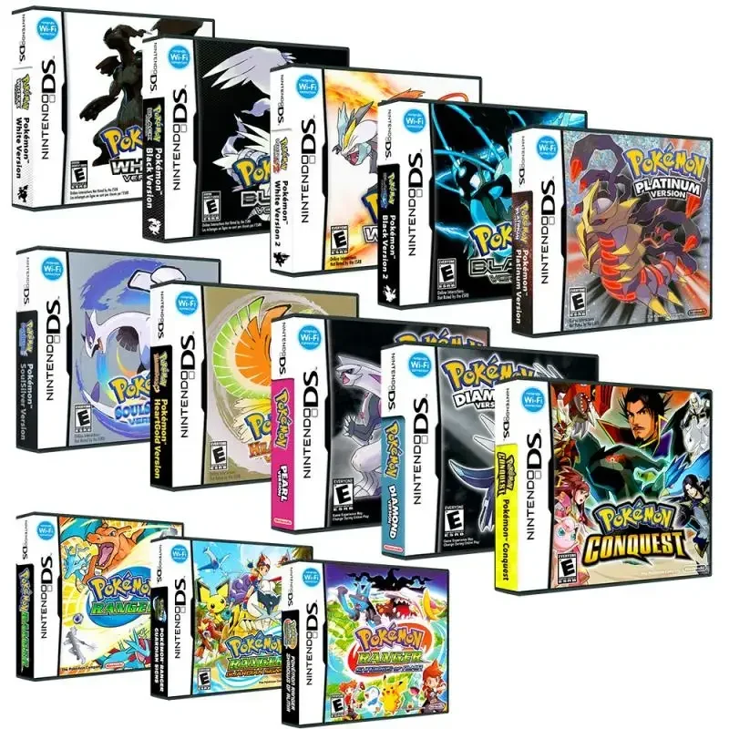 Anime Periférna hra NDS Game Card Pokemon Single Card Black Box US Version Cartoon English Game Collection Boy Darčeky