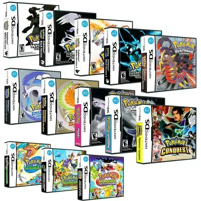 Anime Periférna hra NDS Game Card Pokemon Single Card Black Box US Version Cartoon English Game Collection Boy Darčeky