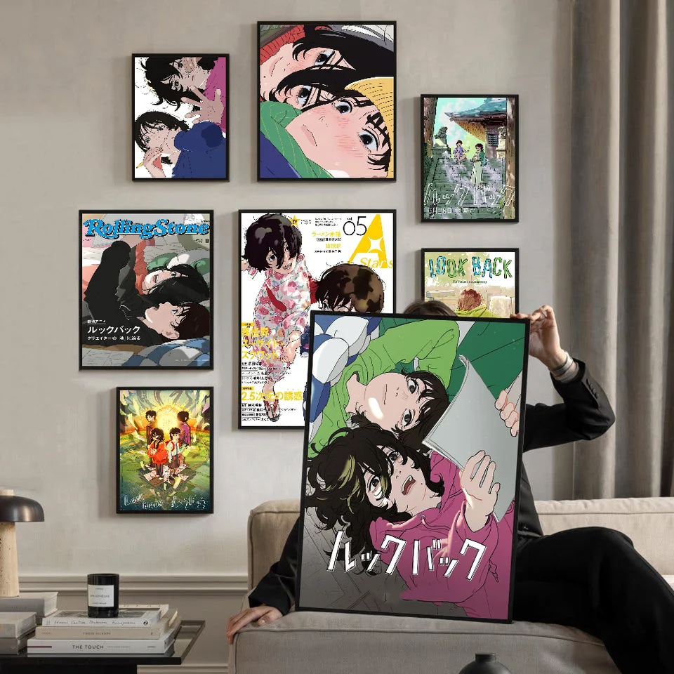 Anime pohľad späť Vintage plagáty lepivé vinobranie miestnosť domáca barová kaviareň dekor kawaii izba dekor