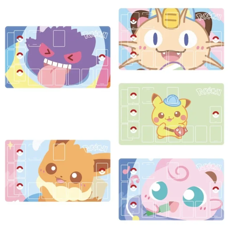 Anime Pokemon Game Ptcg Dedikovaná karta Playmat Battle proti roztomilej sérii Pikachu Eevee Gengar Collection Gift Toy 60*35*0,2 cm