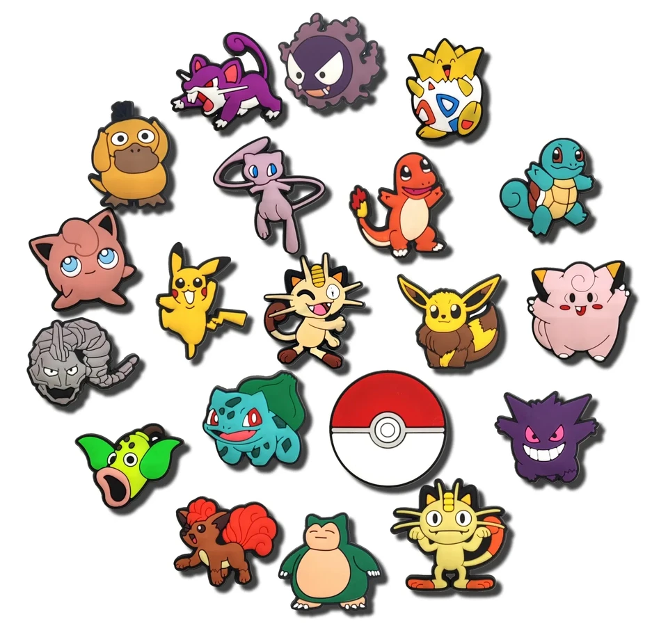 Anime Pokemon Téma 1ks kúzla Pin Kids pre topánky kúzla Pokémon Bulk Men 3D dospelí sandále sandále sandále dekorácie doplnky balenie