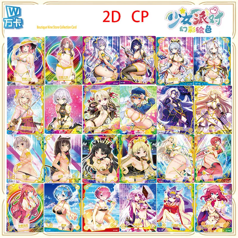 Anime postava Girl Party CP vzácna flash karta Miki Pxar Lamy Lumine Chika Rem Bronzing Collection Flash Card Toy Gift