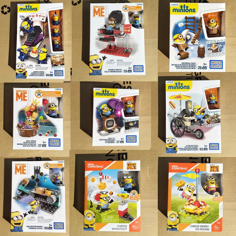 Anime postava Miniones Bloks Construx Building Mini Cute Dave Stuart Kevin Bob Cartoon Collectible Model Hračky Duzdené darčeky