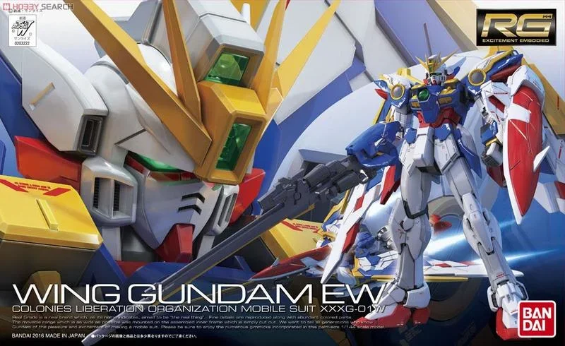 Anime postava Original Bandai Gundam RG 20 1/144 XXXG-01W WING GUNDAM EW Ver.ka Edition Model Zhromažďovanie hračiek Ozdoby Ozdoby