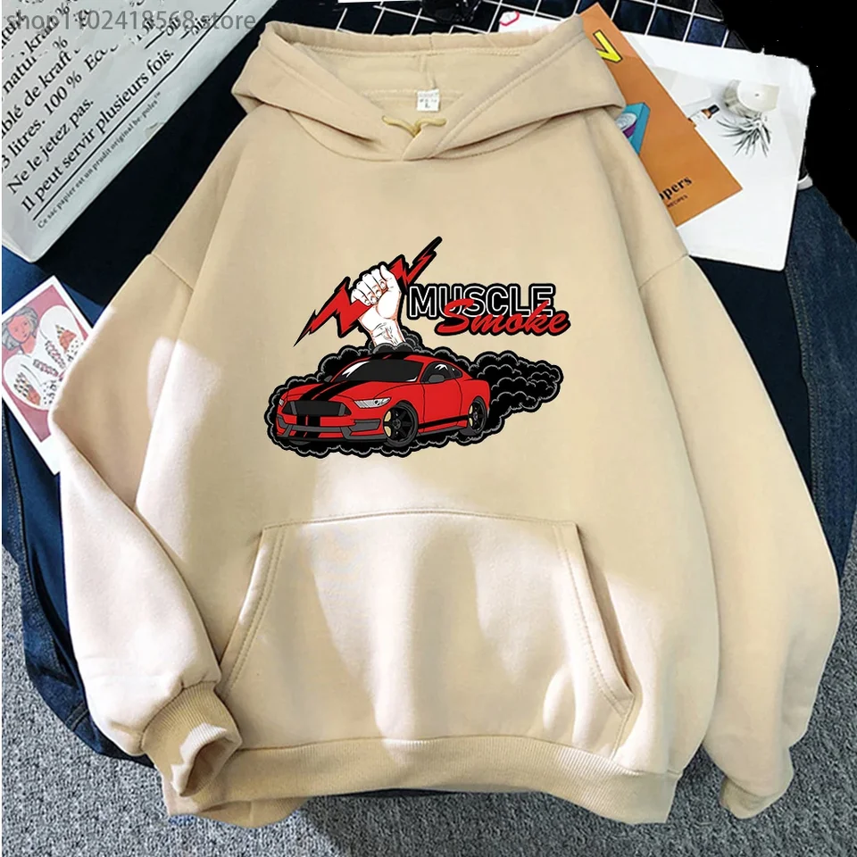 Anime počiatočné d kapucňa svalové auto automobilový automobil Graphic mikiny streetwear žien Men oblečenie odevov s dlhým rukávom Y2K oblečenie