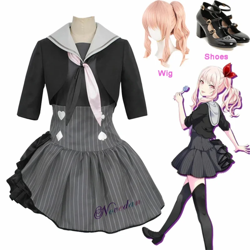 Anime Project Sekai Farebné pódium! feat. Cosplay Akiyama Mizuki Cosplay kostým parochne topánky lolita šaty Halloween Party Outfit